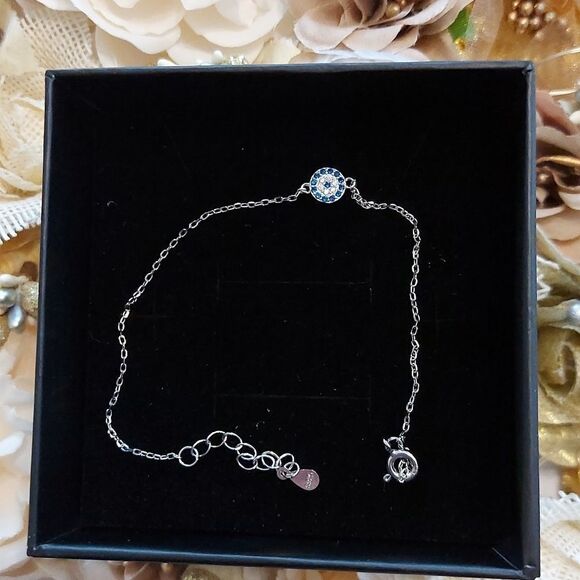 925 Silver Blue Eye Bracelet - Picture 2 of 5